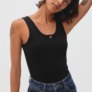 Everlane Organic Cotton Pointelle Tank In Black